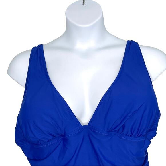 J.Crew Ruched Femme One Piece Swimsuit Regal Blue 24 NEW - Picture 5 of 13